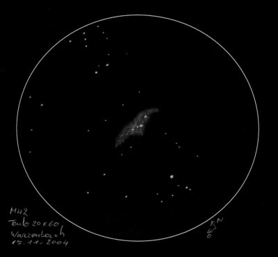 M42 + M43 - The great Orion nebula (The very first drawing)