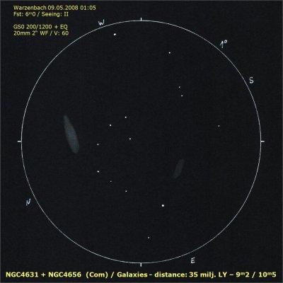 Galaxienjagd - NGC4631 und NGC4656